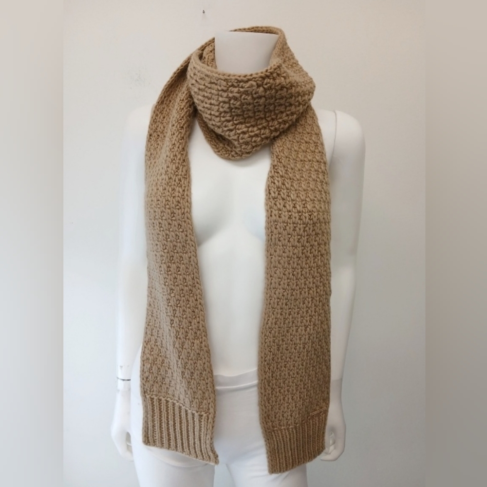Michael Kors Chunky Knit Scarf One Size Camel Brown Acrylic Warm